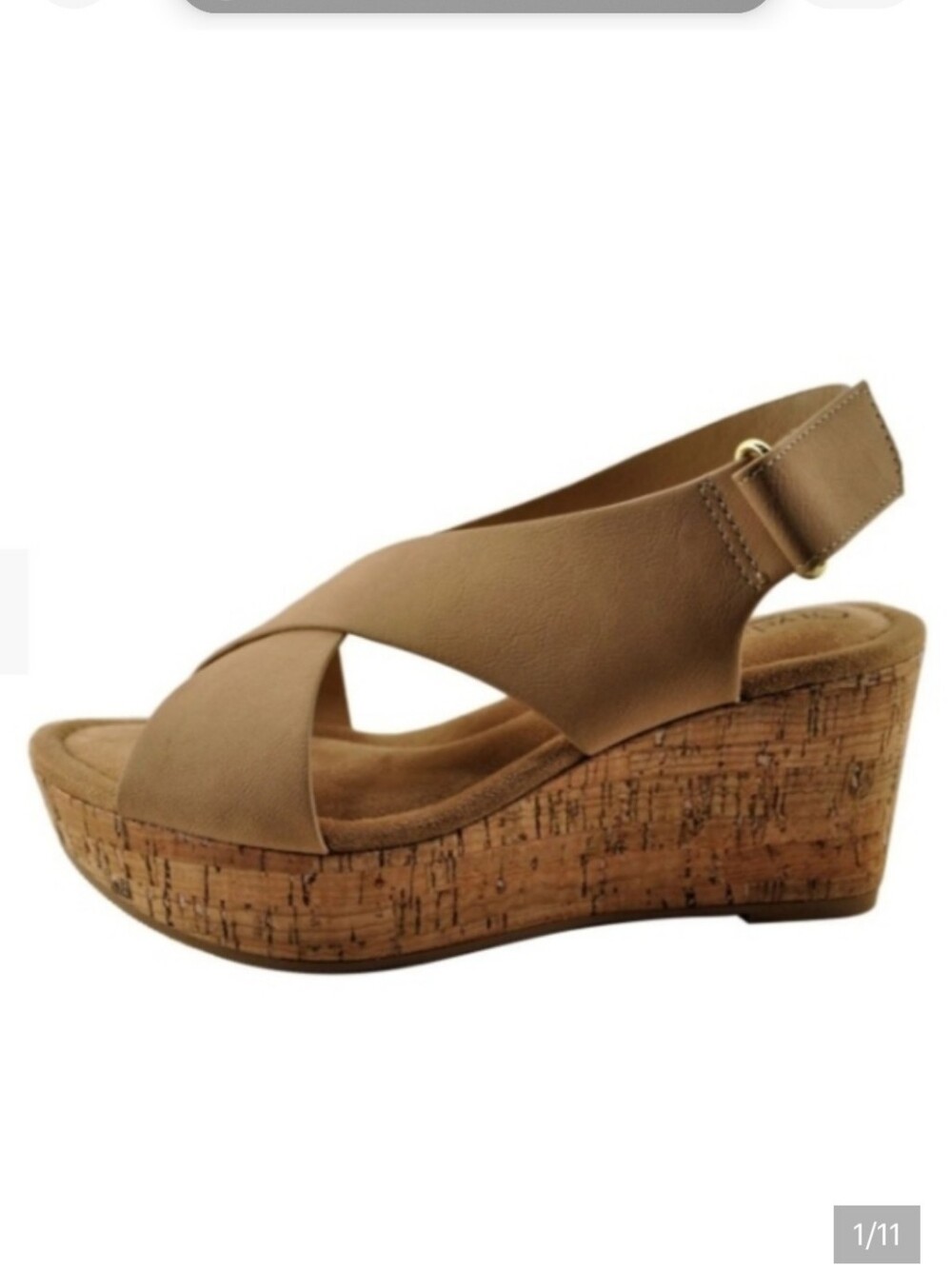 CITY CLASSIFIED MASON WEDGE TAN SANDALS SIZE 8